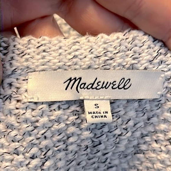 Madewell Cardigan Memento Chunky Knit Fringed Open front 100% Cotton Small E8151 - Picture 2 of 6